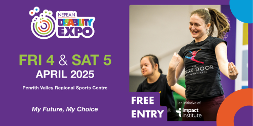 Nepean Disability Expo Friday 4 & Saturday 5 April 2025, 9am-3pm Penrith Valley Regional Sports Centre, free entry